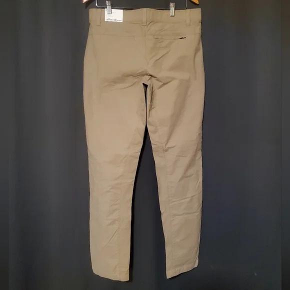 Eddie Bauer Mens Tan Voyager Flex Chino Slim Straight Leg Pants Size 32 NWT - Picture 2 of 12